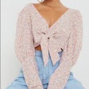 Pretty Little Thing Ditsy Floral Balloon Sleeve Blouse